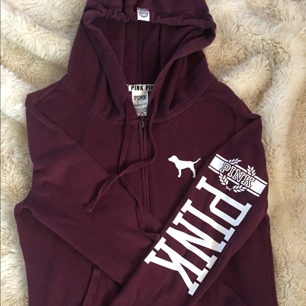 Maroon Full-Zip Pink Jacket.